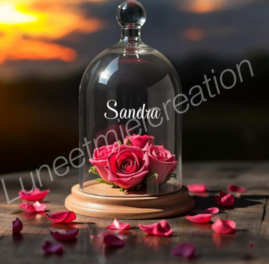 Rose de savon sous cloche